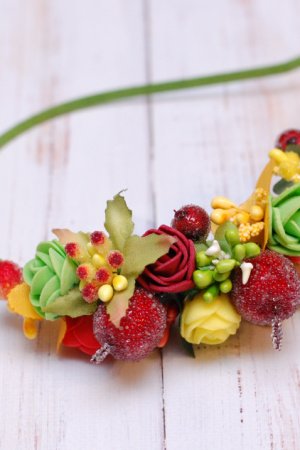 Робота Обруч ободок осінній з яблуками