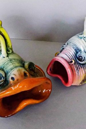 Работа Скульптура Говорящая рыбка из гончарной глины