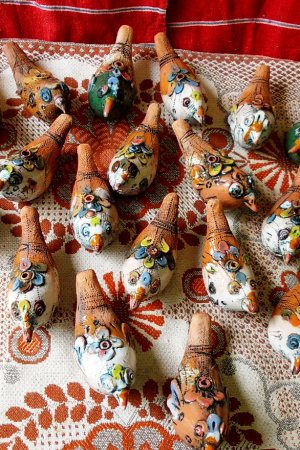 Работа свистулька из гончарной глины кукушка