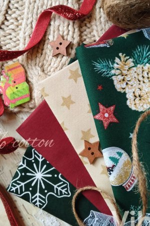 Работа Набор новогоднего хлопка 4шт. Шишки  и шар желаний