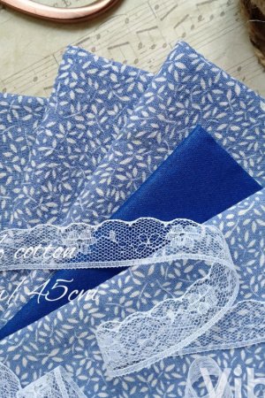 Работа Французская жатая хлопок с мелкими листок