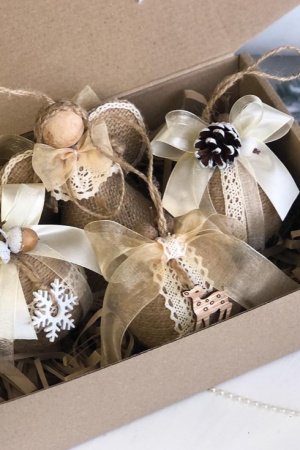 Работа Новогодний набор прикрас.Ручна работа.