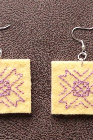 Работа Вышитые сережки "Солнышки"