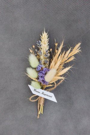 Работа Свадебная бутоньерка из сухоцветами для. АРТ. 1126