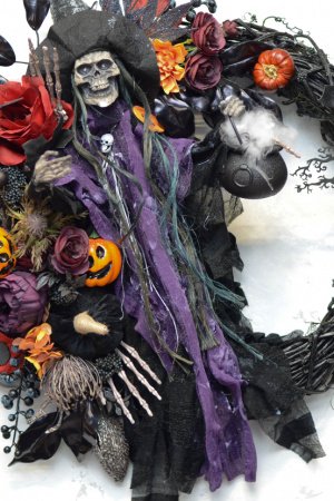 Робота Вінок Хеллоуїн на двері з відьмою