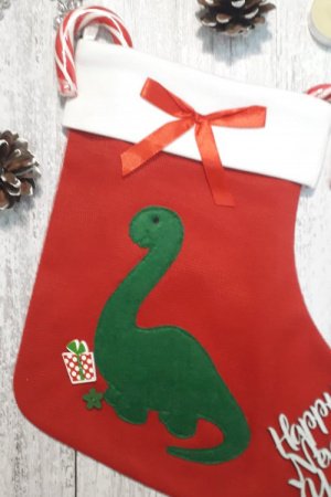 Робота Різдвяна шкарпетка із динозавром