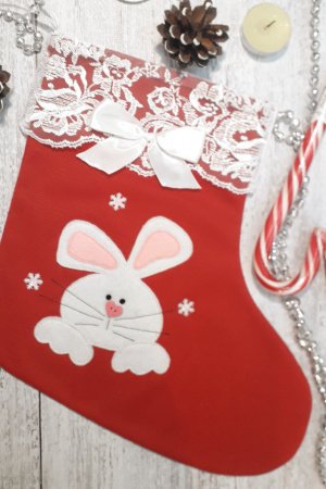 Робота Святкова шкарпетка із зайчиком