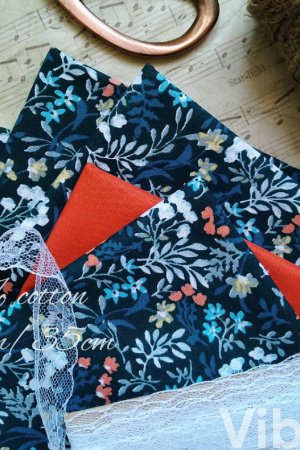 Робота Французька бавовна для рукоділля темно-бирюзовий фон