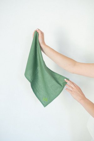 Робота Рушник з льону зелений