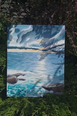 Робота "Морський пейзаж" на холості акрилом 