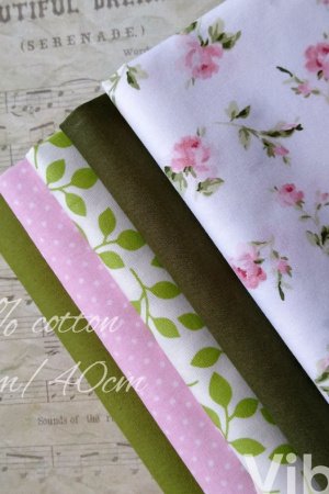 Работа Набор ткани для рукоделия 5 шт. оливково-розовый