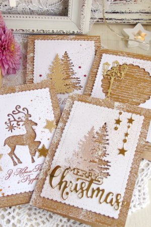 Робота Новорічні листівки крафт+золото+білий