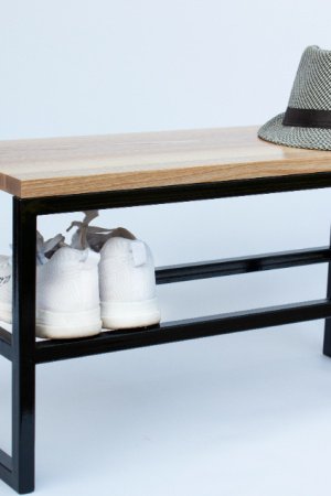 Работа Подставка для обуви из металла с деревянным сиденьем S