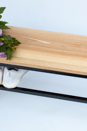 Робота Підставка для взуття з металу з дерев'яним сидінням М