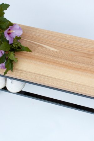 Робота Підставка для взуття з металу з дерев'яним сидінням L