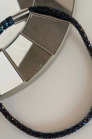 Работа Синий жгут на шею из бисера