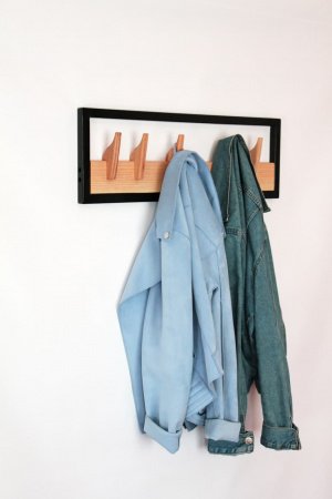 Робота Вішалка Оригінальна Настінна з 5 Дерев'яними Крючками