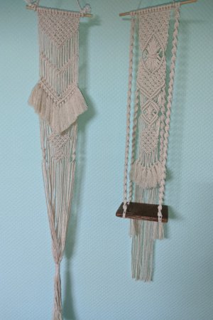 Работа Кашпо макраме "Пара"