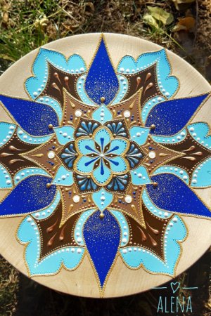 Работа декоративная тарелка Deep blue