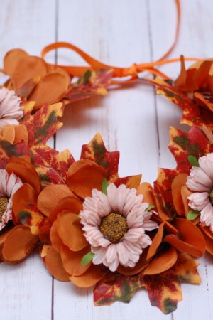 Работа Осенний венок веночек кофейно-коричневый