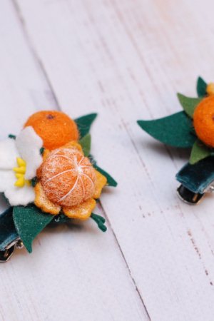 Робота Новорічні шпильки ручної роботи з мандаринами (2 шт)