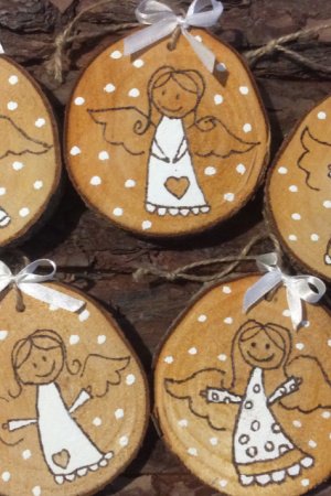 Робота Новорічні іграшки Набір "Янголочки" еко декор