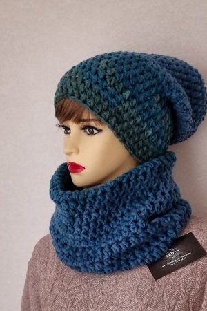 Робота Шапка та снуд комплект Художник синій