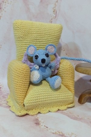 Робота Мишка з крилами ангела в'язана гачком м'яка іграшка 4