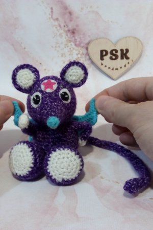 Робота Мишка з крилами ангела в'язана гачком м'яка іграшка 6