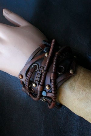 Работа кожаный браслет стимпанк готический стиль 65