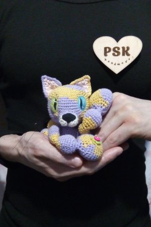 Работа Кот ручной работы, маленькая мягкая кошка вязаная крючком 4
