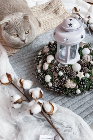 Робота Новорічний підсвічник в білому кольорі 2