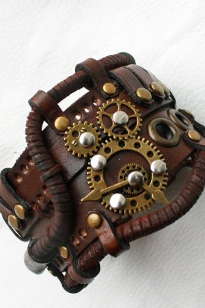 Работа кожаный браслет стимпанк готический стиль  64