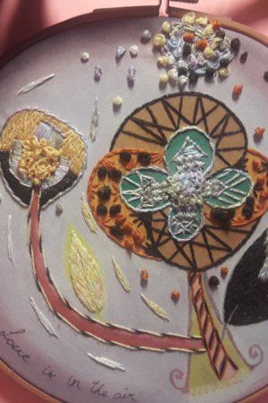 Работа Вышитая картина мулине цветы в наличии и под заказ.