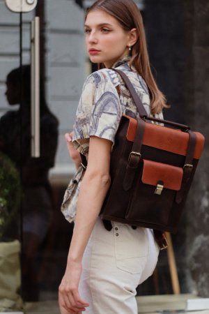 Робота Рюкзак з натуральної шкіри Crazy horse "Canyon" 15