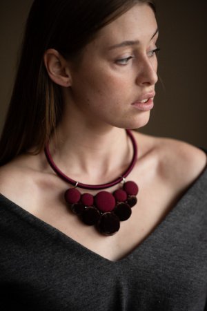 Работа Колье "Праздничное Бордо"