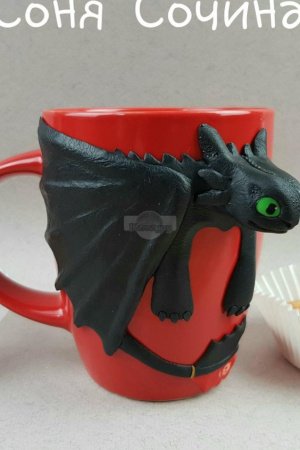 Работа Чашка с декором БЕЗЗУБИК подарочная кружка девушке парню