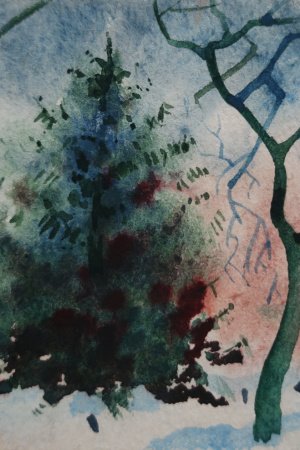 Работа Елка на снегу 