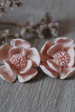 Робота Пудрові сережки з квітами
