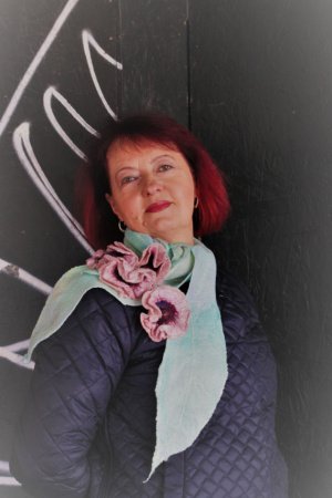 Работа Шарф Маки розовые