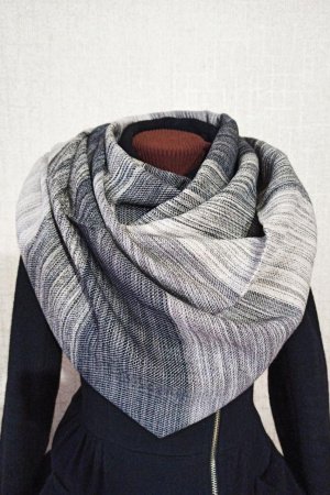 Работа Теплый шарф. Широкий, домотканый