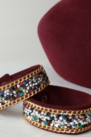 Робота Браслет бордо зі стразами