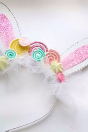 Работа ушки зайчика на ободке