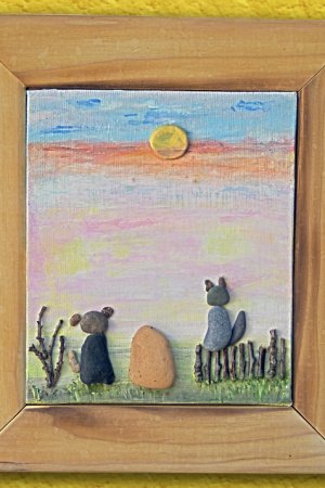 Работа КАРТИНА из морских камней 