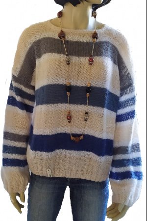 Робота Смугастий светр. Пухнастий светр. Светр оверсайз.