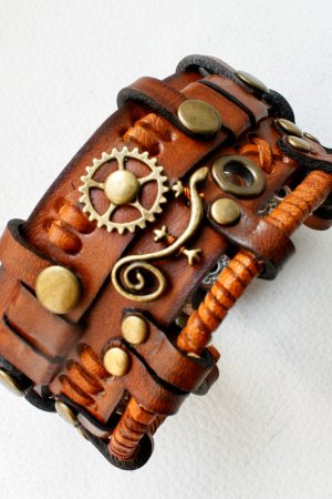 Работа кожаный браслет стимпанк  стиль 53 