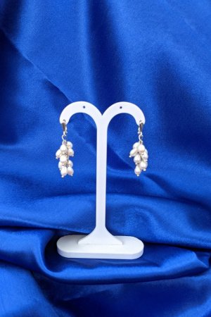 Работа Серьги серебряные с жемчугом