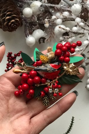 Робота Брошка пташка зимова