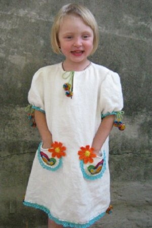 Робота Дитяса лляна сукня "Метелики"