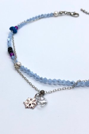 Работа Двойные бусы с подвесками